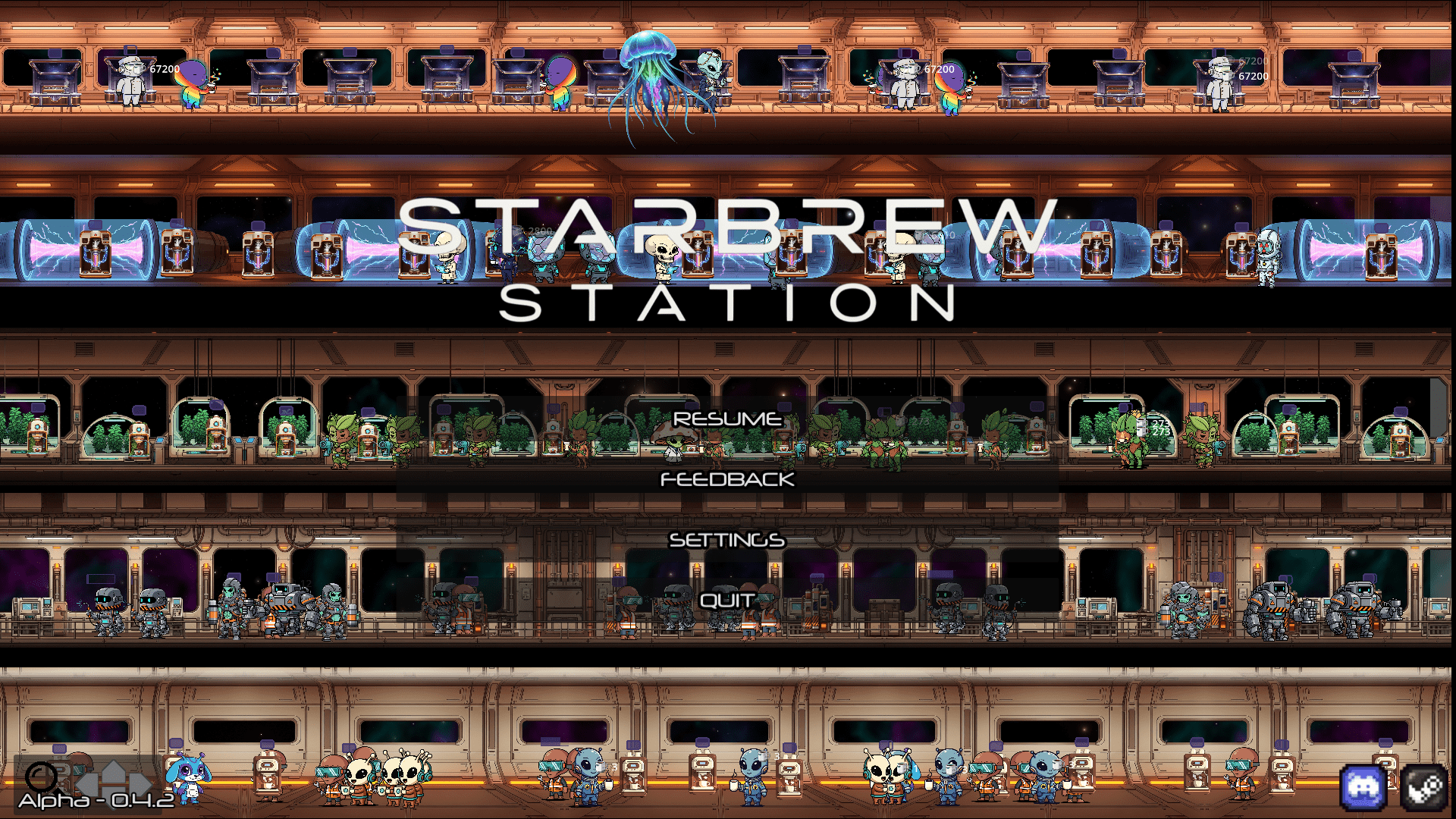 Screenshot of a busy station deck