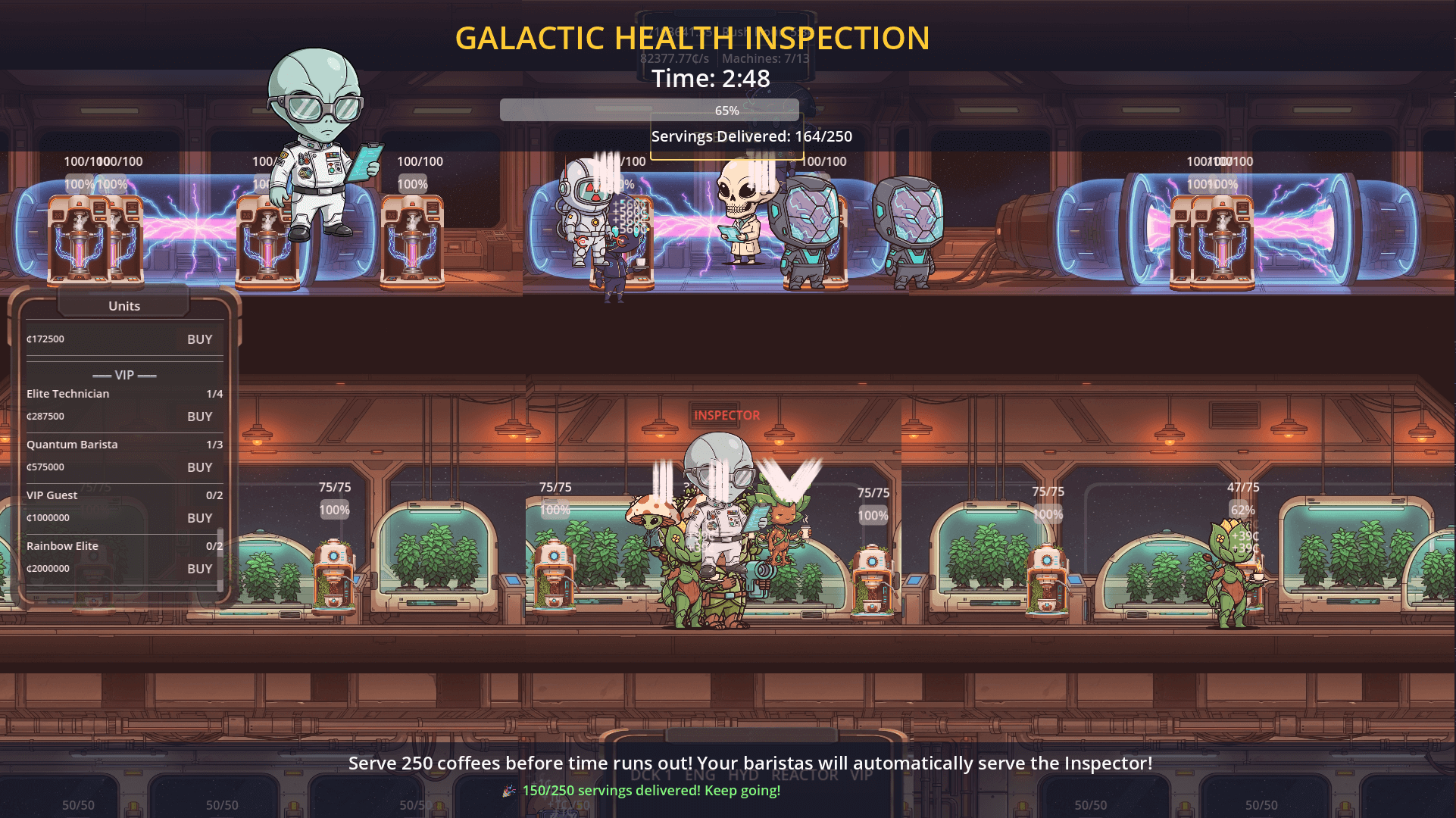 Screenshot of units at work