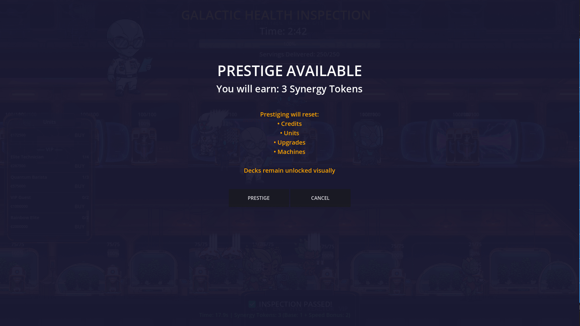 Screenshot of the game's UI